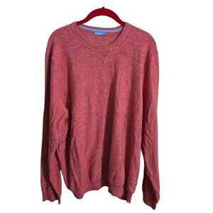 J. McLaughlin Heather Red Luke Sweater 100% Cotton Crewneck Size XL